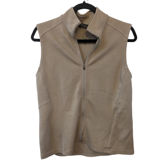 Ibex Tan Merino Wool Zip Vest. Large - Picture 1 of 6